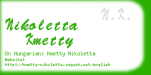 nikoletta kmetty business card